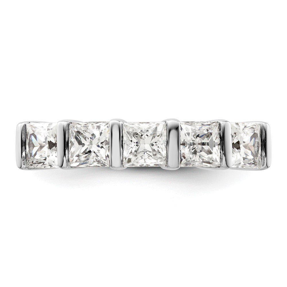 14K White Gold 5-Stone Real Diamond Band