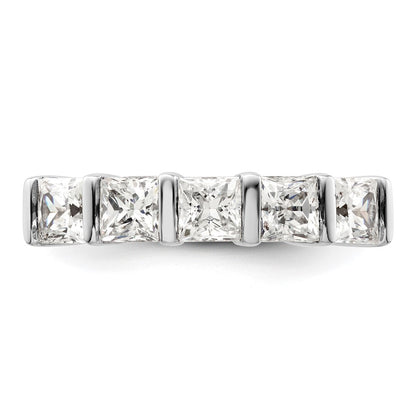 14K White Gold 5-Stone Real Diamond Band
