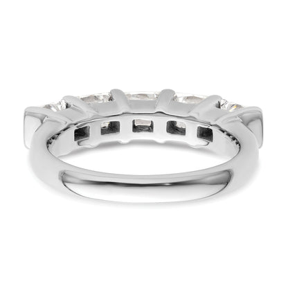 1.50ct. CZ Solid Real 14K White Gold 5-Stone Wedding Band Ring