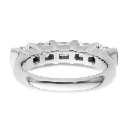 14K White Gold 5-Stone Real Diamond Band