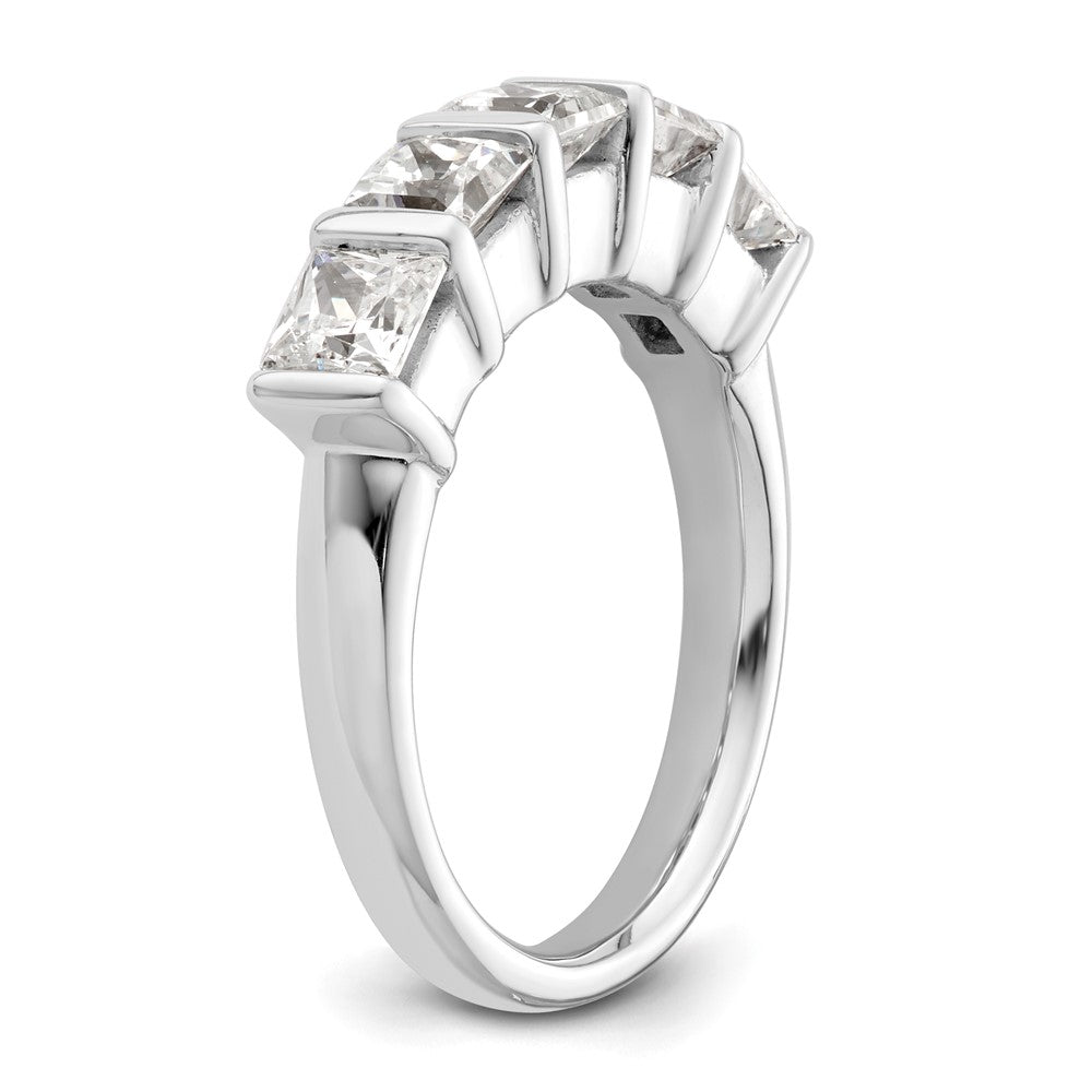 14K White Gold 5-Stone Real Diamond Band