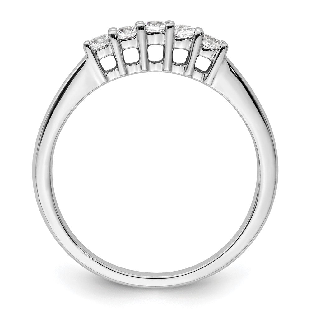 14K White Gold 5-Stone Real Diamond Band