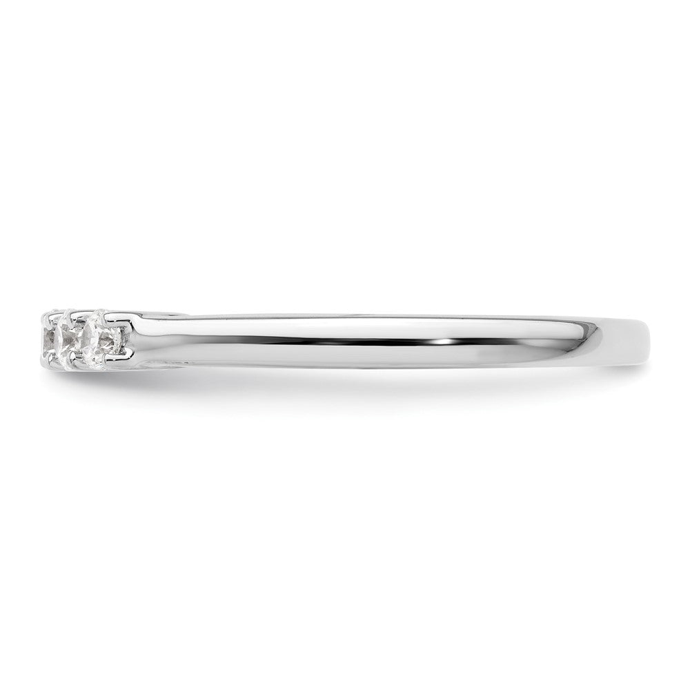 14K White Gold 5-Stone Real Diamond Band