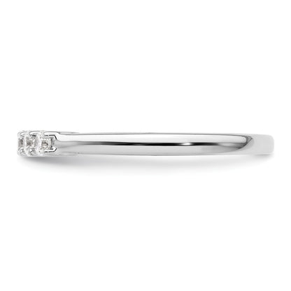 14K White Gold 5-Stone Real Diamond Band