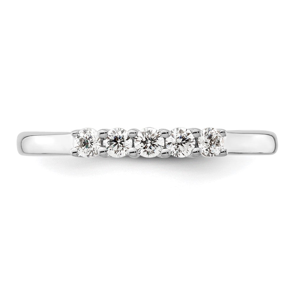 14K White Gold 5-Stone Real Diamond Band