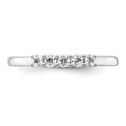 14K White Gold 5-Stone Real Diamond Band