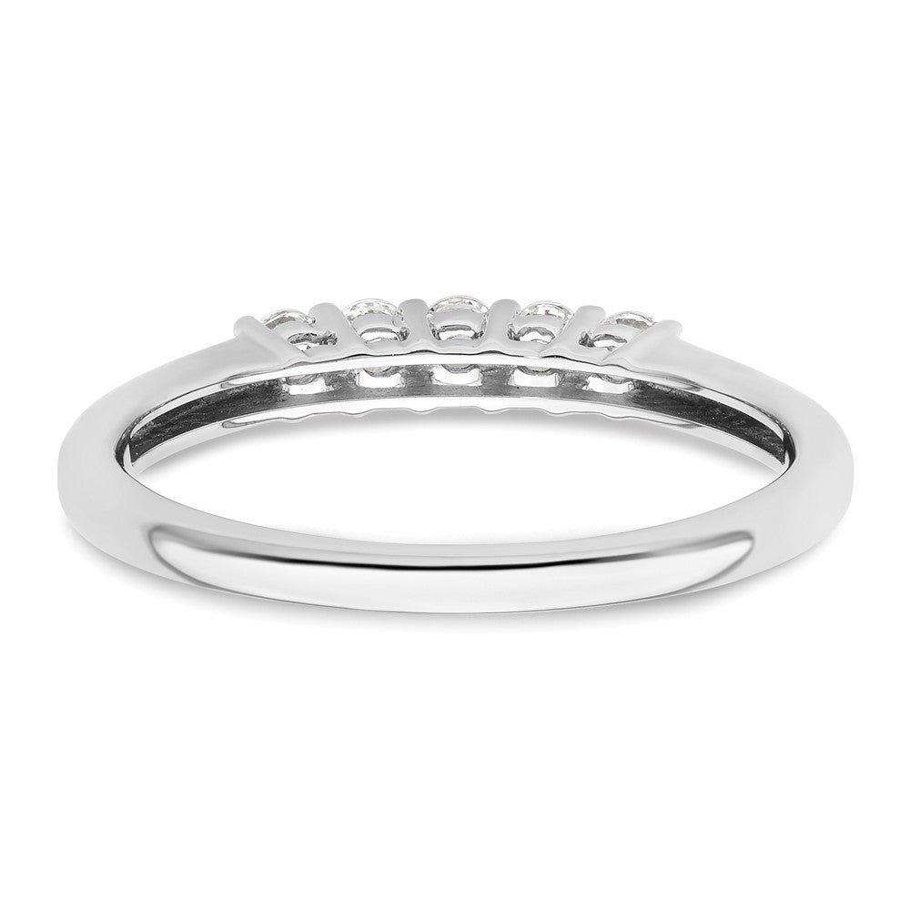 14K White Gold 5-Stone Real Diamond Band