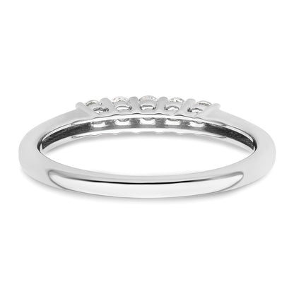 14K White Gold 5-Stone Real Diamond Band