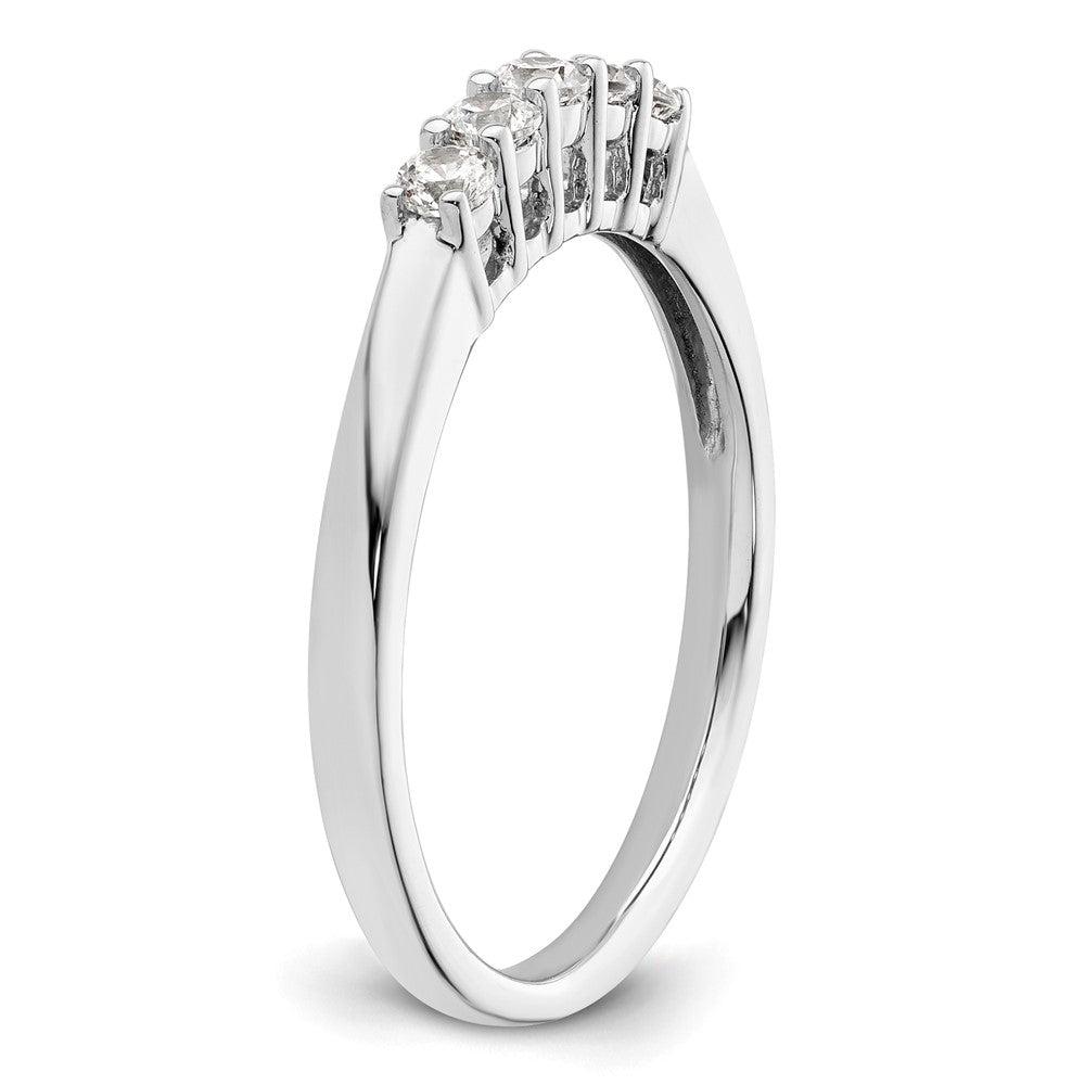 14K White Gold 5-Stone Real Diamond Band