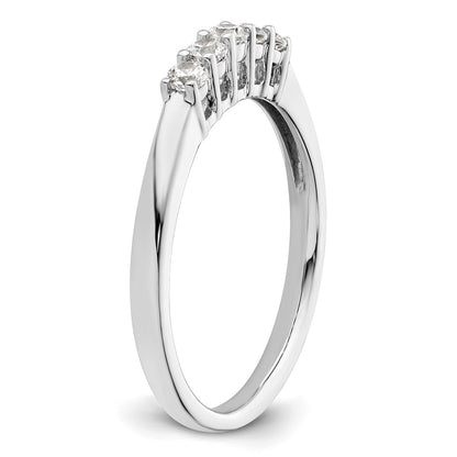 14K White Gold 5-Stone Real Diamond Band