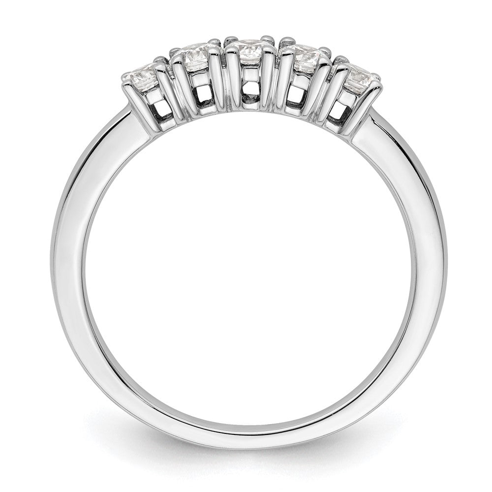 0.50ct. CZ Solid Real 14K White Gold 5-Stone Wedding Band Ring