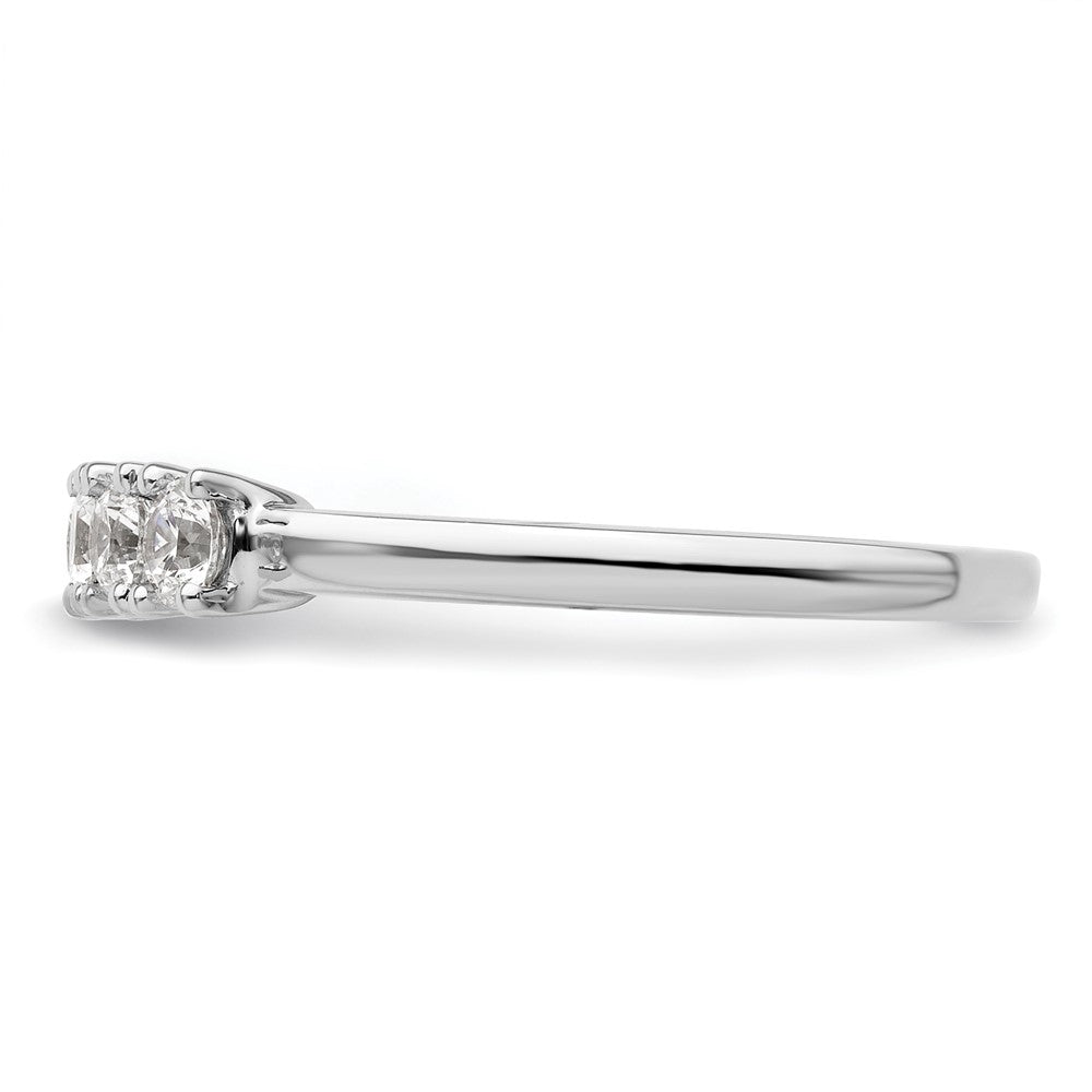 0.50ct. CZ Solid Real 14K White Gold 5-Stone Wedding Band Ring