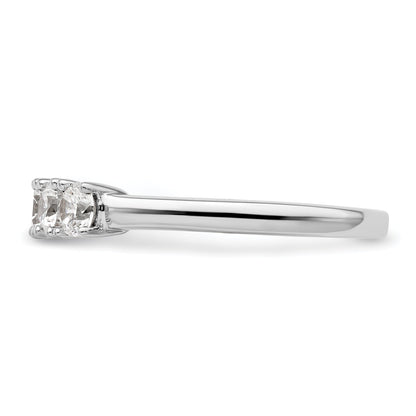 0.75ct. CZ Solid Real 14K White Gold 5-Stone Wedding Band Ring