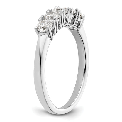 0.75ct. CZ Solid Real 14K White Gold 5-Stone Wedding Band Ring