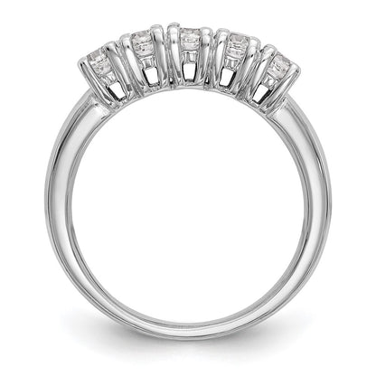14K White Gold 5-Stone Real Diamond Band