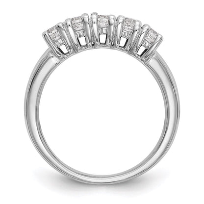 14k white gold 5 stone real diamond band rm3181b 050 waa