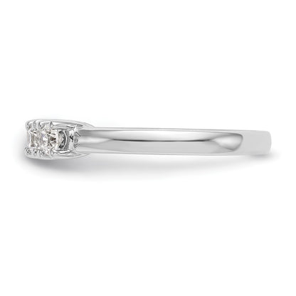 14K White Gold 5-Stone Real Diamond Band