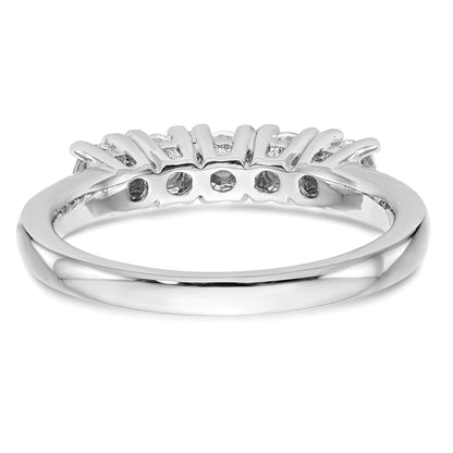 1.10ct. CZ Solid Real 14K White Gold 5-Stone Wedding Band Ring