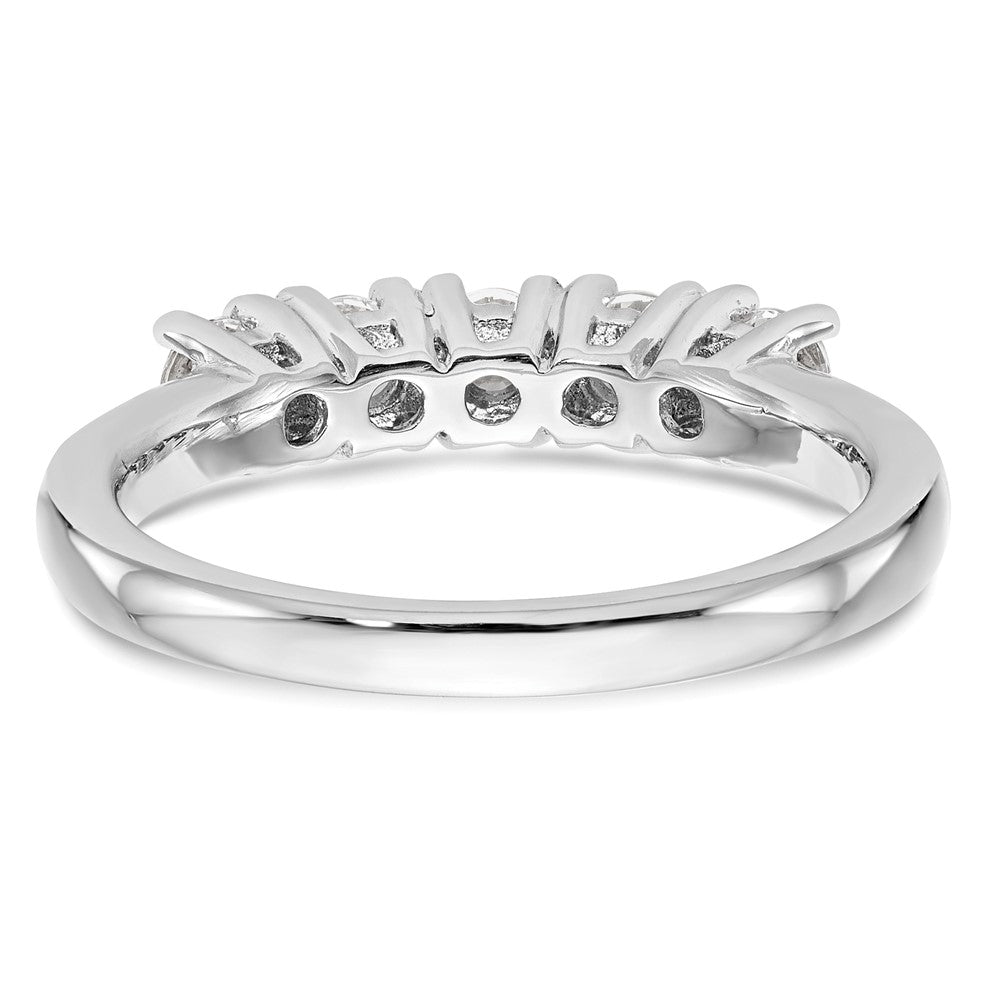 14K White Gold 5-Stone Real Diamond Band