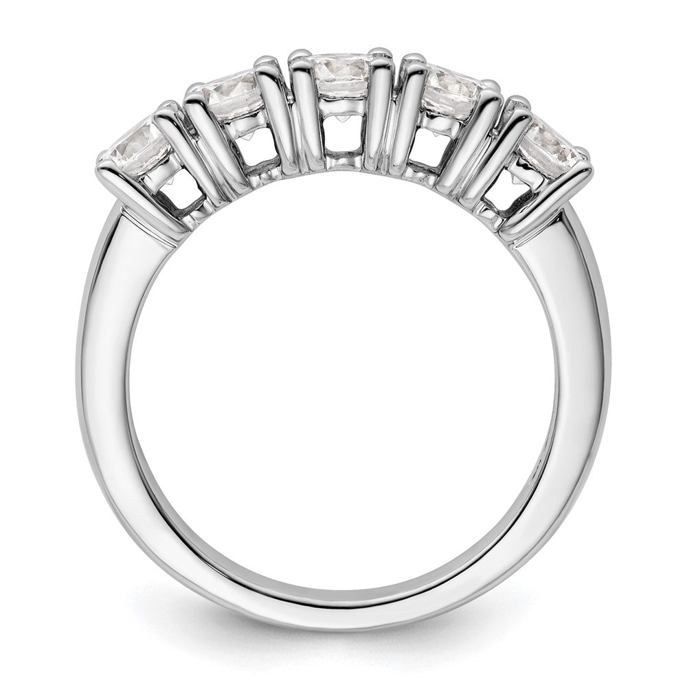 14K White Gold 5-Stone Real Diamond Band