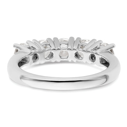 1.50ct. CZ Solid Real 14K White Gold 5-Stone Wedding Band Ring