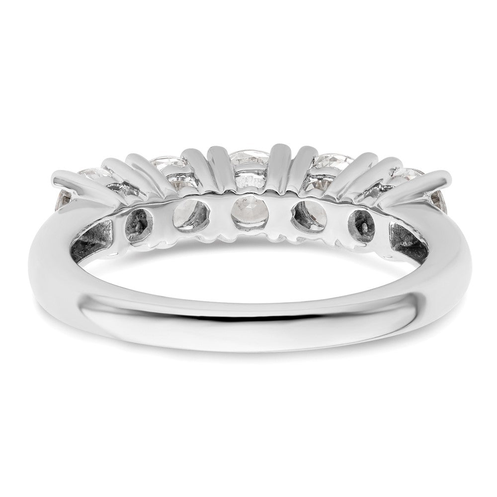 14K White Gold 5-Stone Real Diamond Band