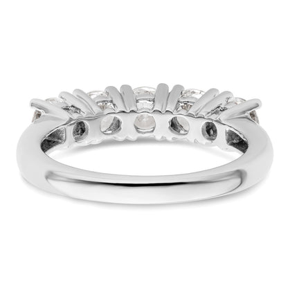 14K White Gold 5-Stone Real Diamond Band