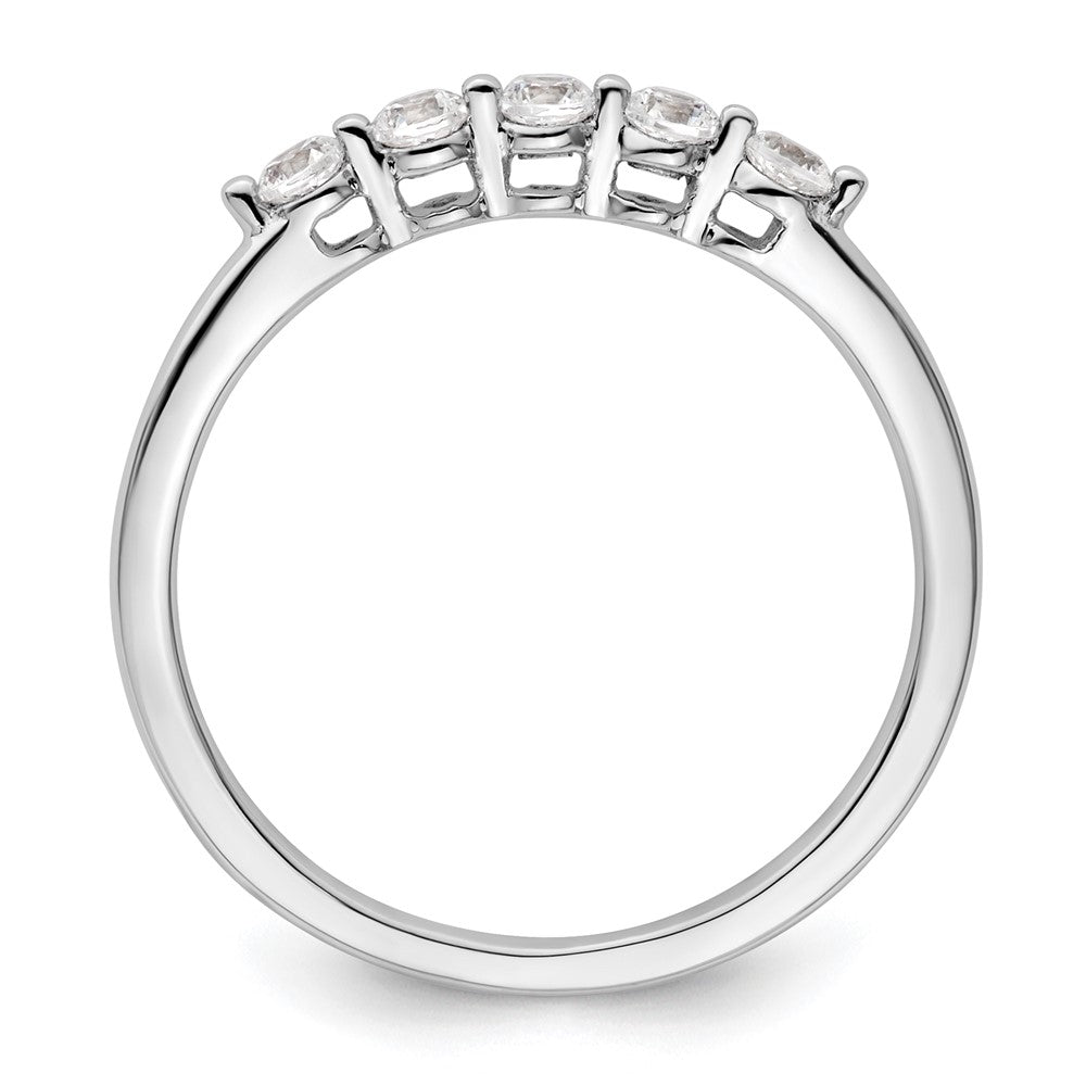14K White Gold 5-Stone Real Diamond Band