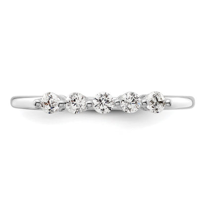 14K White Gold 5-Stone Real Diamond Band