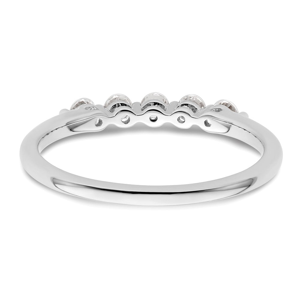 14K White Gold 5-Stone Real Diamond Band