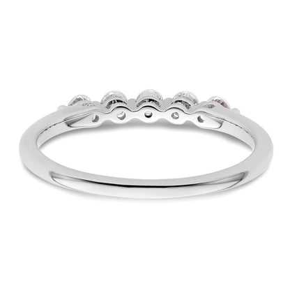 14K White Gold 5-Stone Real Diamond Band