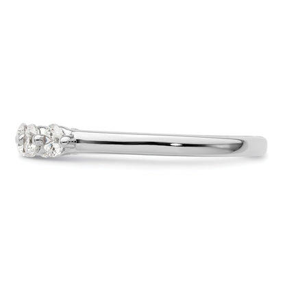 0.50ct. CZ Solid Real 14K White Gold 5-Stone Wedding Band Ring