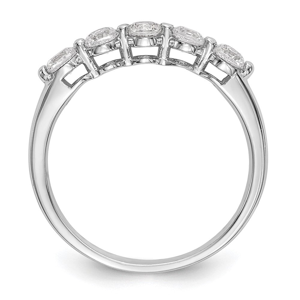 14K White Gold 5-Stone Real Diamond Band