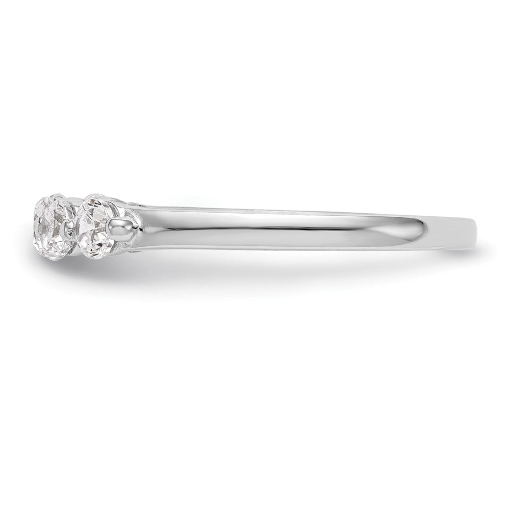 14K White Gold 5-Stone Real Diamond Band