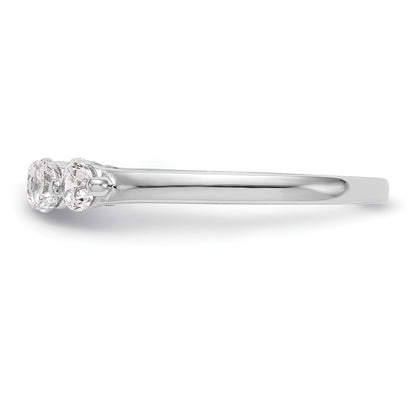 14K White Gold 5-Stone Real Diamond Band