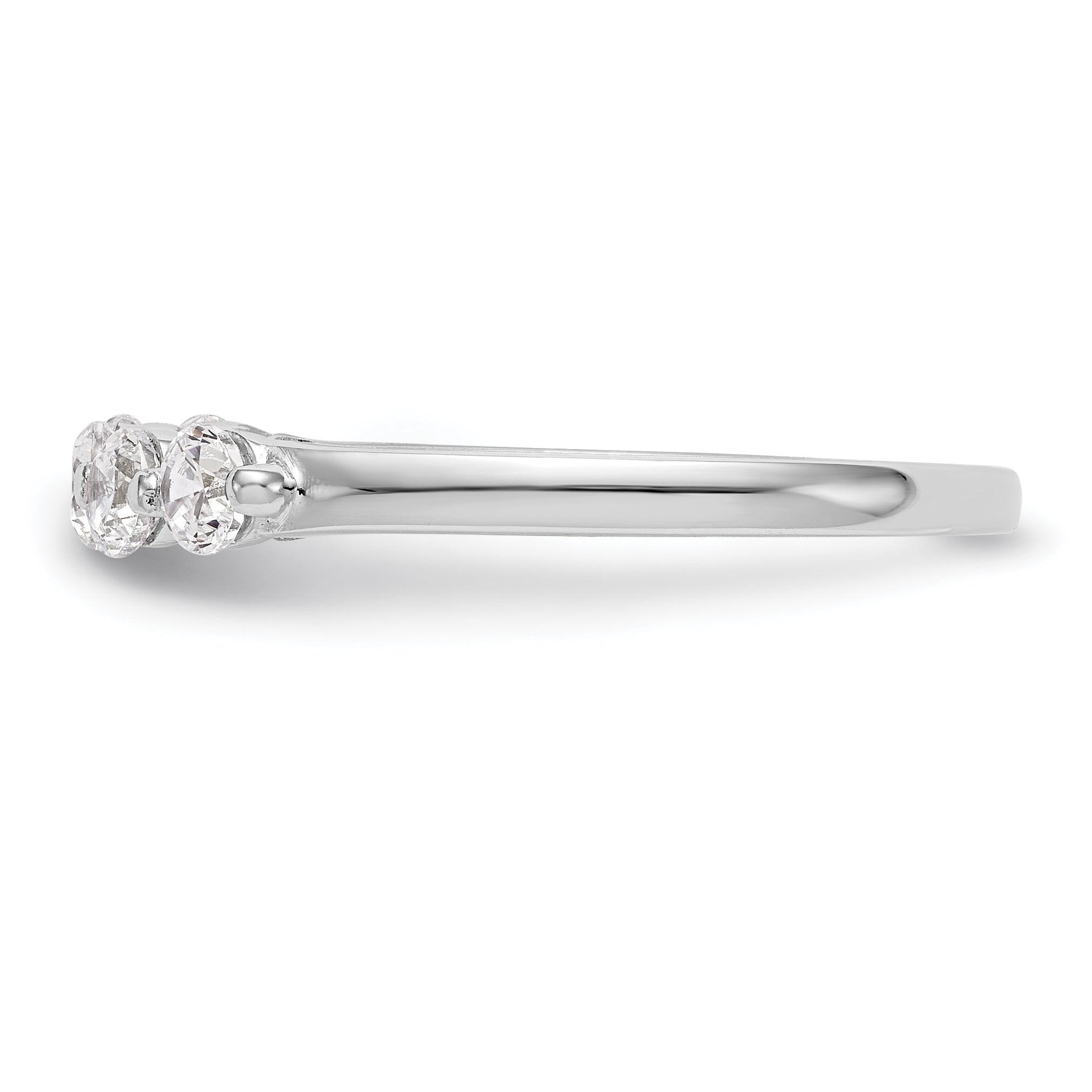 0.75ct. CZ Solid Real 14K White Gold 5-Stone Wedding Band Ring