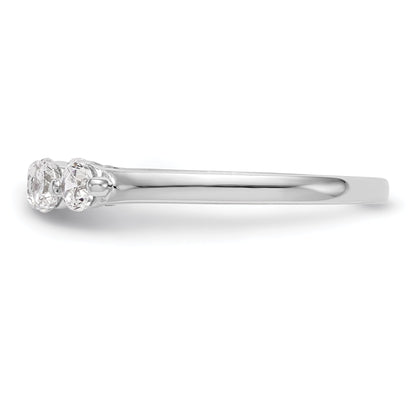 0.75ct. CZ Solid Real 14K White Gold 5-Stone Wedding Band Ring