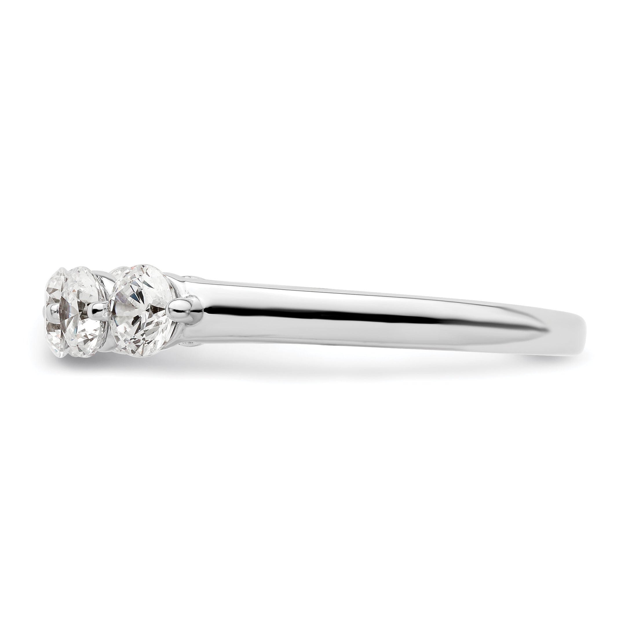 1.10ct. CZ Solid Real 14K White Gold 5-Stone Wedding Band Ring