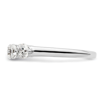 1.10ct. CZ Solid Real 14K White Gold 5-Stone Wedding Band Ring