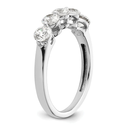 1.10ct. CZ Solid Real 14K White Gold 5-Stone Wedding Band Ring