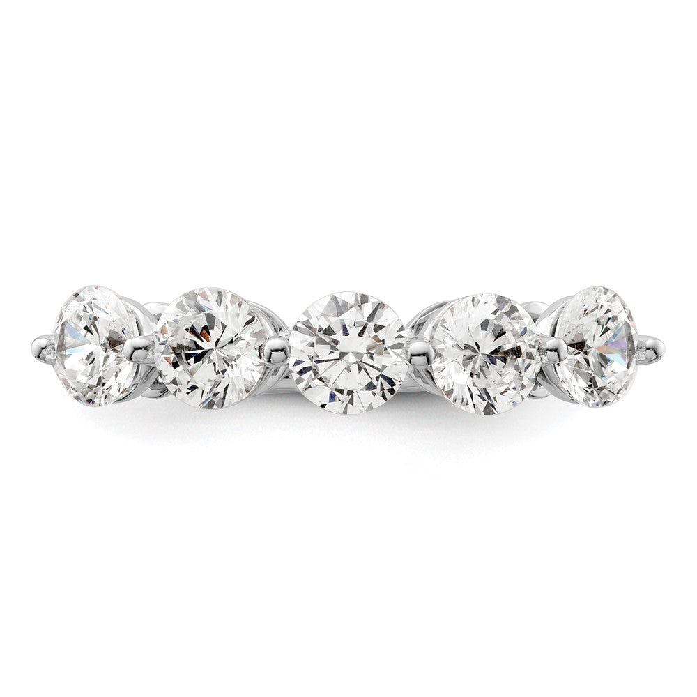 14K White Gold 5-Stone Real Diamond Band