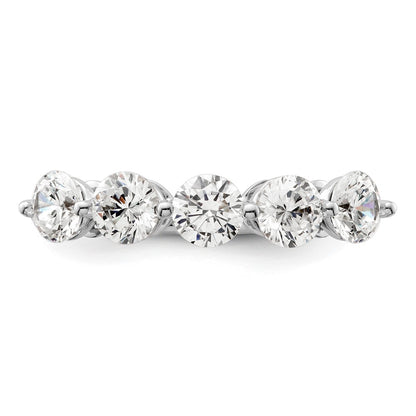14K White Gold 5-Stone Real Diamond Band