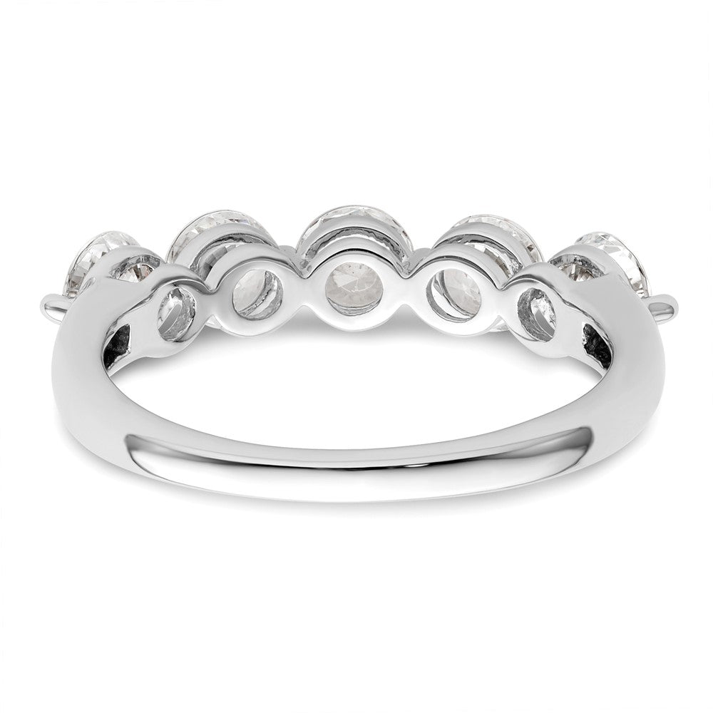 14K White Gold 5-Stone Real Diamond Band