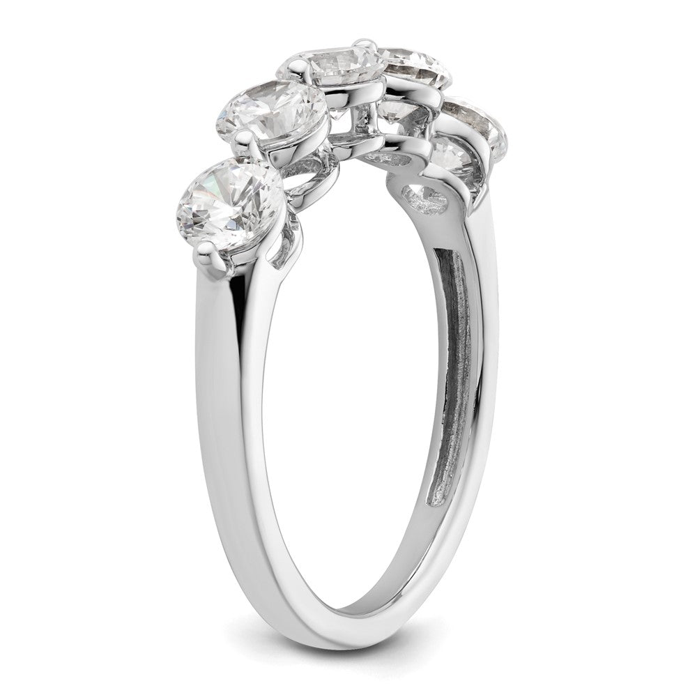 14K White Gold 5-Stone Real Diamond Band