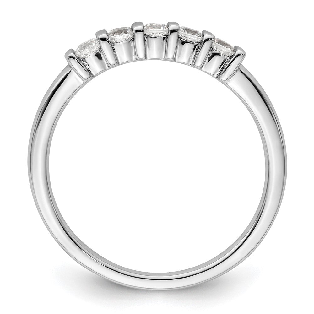 14K White Gold 5-Stone Real Diamond Band