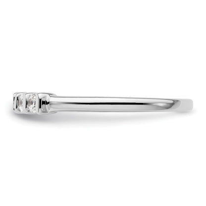 14K White Gold 5-Stone Real Diamond Band