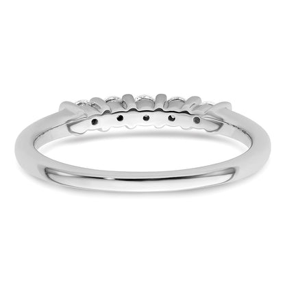 14K White Gold 5-Stone Real Diamond Band