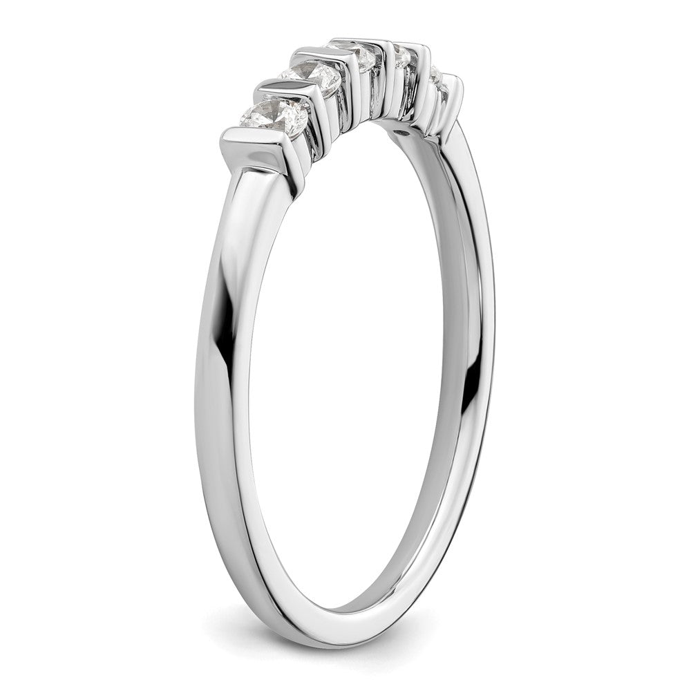14K White Gold 5-Stone Real Diamond Band