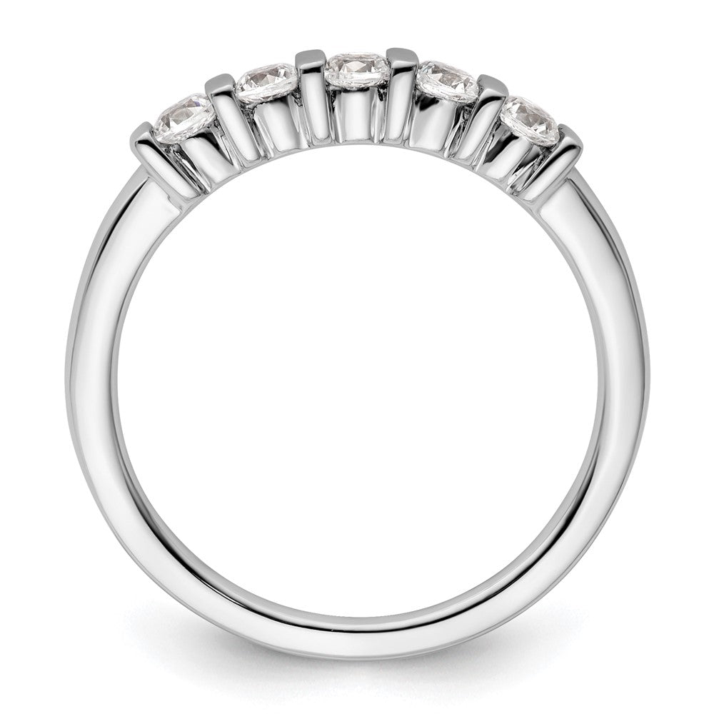 14K White Gold 5-Stone Real Diamond Band