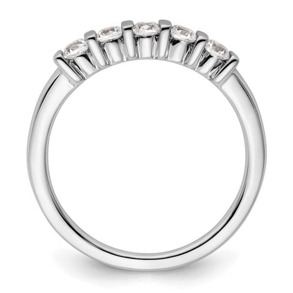 14K White Gold 5-Stone Real Diamond Band